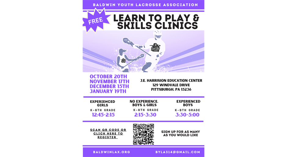 Baldwin Youth Lacrosse Association Fall Clinics