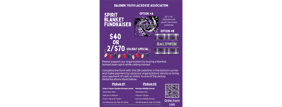 BYLA Blanket Fundraiser